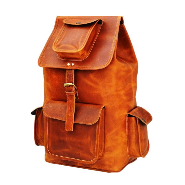 Men’s Vintage Leather Backpack 16 inch Laptop Bag Business Travel Hiking Shoulder Rucksack